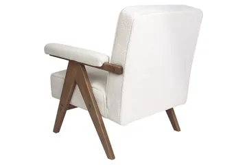 Fåtölj Evje - Vitt, mörkt trä - Möbler - Fåtölj & stolar - Fåtölj