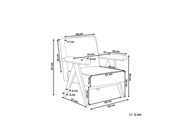 Fåtölj Evje - Vitt, mörkt trä - Möbler - Fåtölj & stolar - Fåtölj