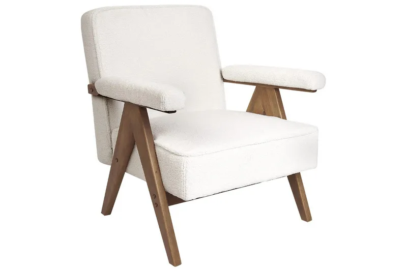Fåtölj Evje - Vitt, mörkt tr ä - Möbler - Fåtölj & stolar - Fåtölj