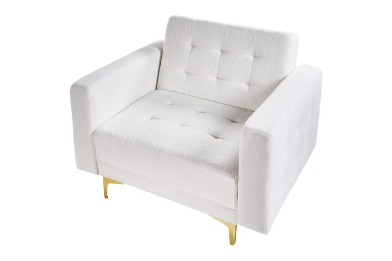 Fåtölj Aberdeen - Vitt, guld - Möbler - Fåtölj & stolar - Fåtölj