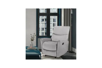 Fåtölj Chesley Grå, Sammet/Metall/Trä - Grå, Sammet/Metall/Trä - Möbler - Fåtölj & stolar - Fåtölj - Biofåtölj & reclinerfåtölj