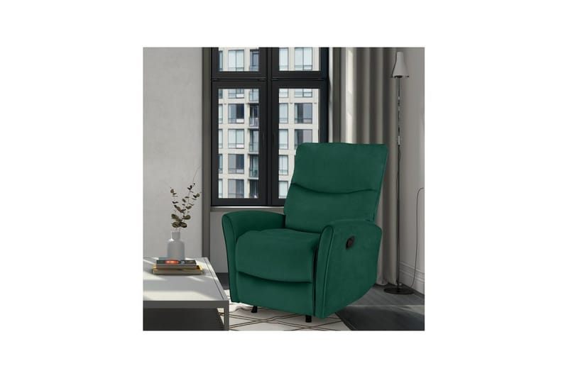 Fåtölj Chesley Mörkgrön, Sammet/Metall/Trä - Mörkgrön, Sammet/Metall/Trä - Möbler - Fåtölj & stolar - Fåtölj - Biofåtölj & reclinerfåtölj
