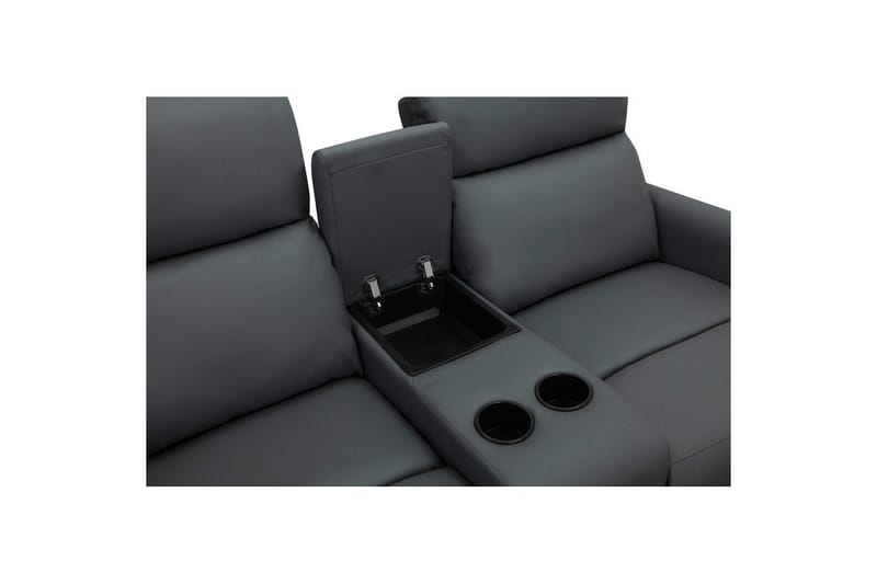 Fåtölj Dacoulas Antracit, PU/trä - Antracit, PU/trä - Möbler - Fåtölj & stolar - Fåtölj - Biofåtölj & reclinerfåtölj