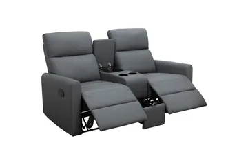 Fåtölj Dacoulas Antracit, PU/trä - Antracit, PU/trä - Möbler - Fåtölj & stolar - Fåtölj - Biofåtölj & reclinerfåtölj