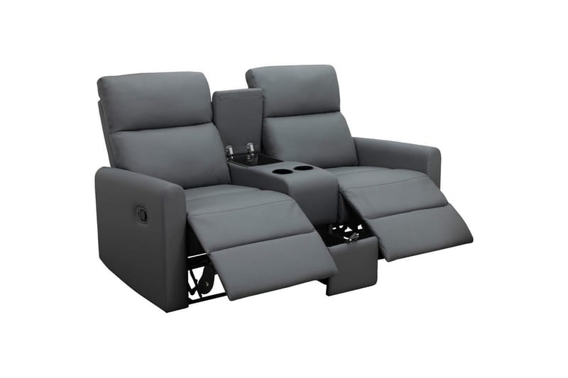 Fåtölj Dacoulas Antracit, PU/trä - Antracit, PU/trä - Möbler - Fåtölj & stolar - Fåtölj - Biofåtölj & reclinerfåtölj