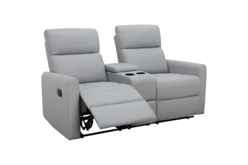 Fåtölj Dacoulas Ljusgrå, PU/trä - Ljusgrå, PU/trä - Möbler - Fåtölj & stolar - Fåtölj - Biofåtölj & reclinerfåtölj