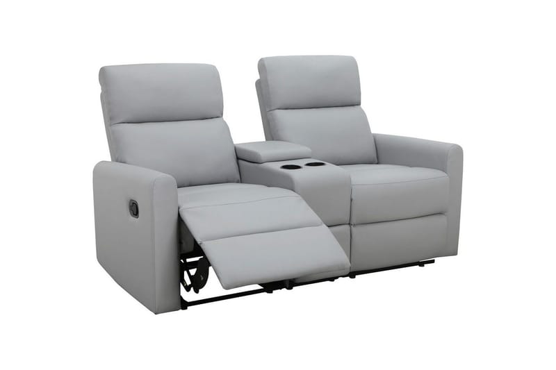 Fåtölj Dacoulas Ljusgrå, PU/trä - Ljusgrå, PU/trä - Möbler - Fåtölj & stolar - Fåtölj - Biofåtölj & reclinerfåtölj