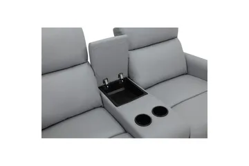 Fåtölj Dacoulas Ljusgrå, PU/trä - Ljusgrå, PU/trä - Möbler - Fåtölj & stolar - Fåtölj - Biofåtölj & reclinerfåtölj