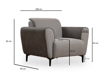 Fåtölj Demeden - Grå - Möbler - Fåtölj & stolar - Fåtölj