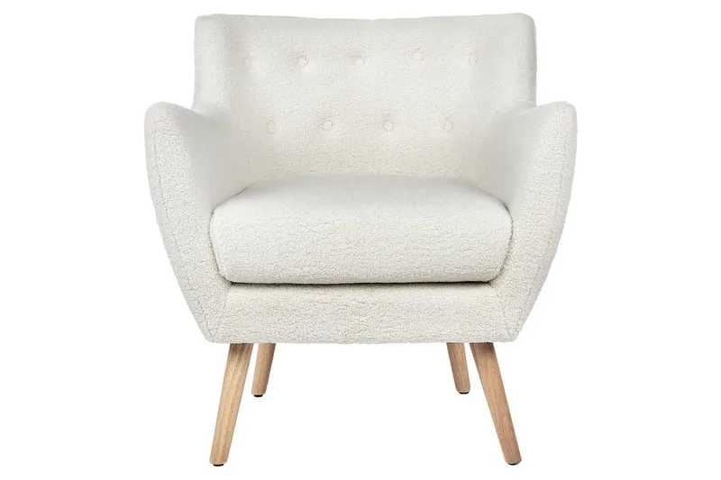 Fåtölj Drammen Vit/ljust trä - Vit/ljust trä - Möbler - Fåtölj & stolar - Fåtölj - Clubfåtölj