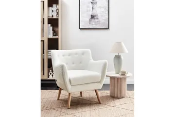 Fåtölj Drammen Vit/ljust trä - Vit/ljust trä - Möbler - Fåtölj & stolar - Fåtölj - Clubfåtölj