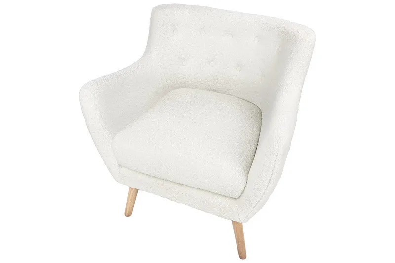 Fåtölj Drammen Vit/ljust trä - Vit/ljust trä - Möbler - Fåtölj & stolar - Fåtölj - Clubfåtölj