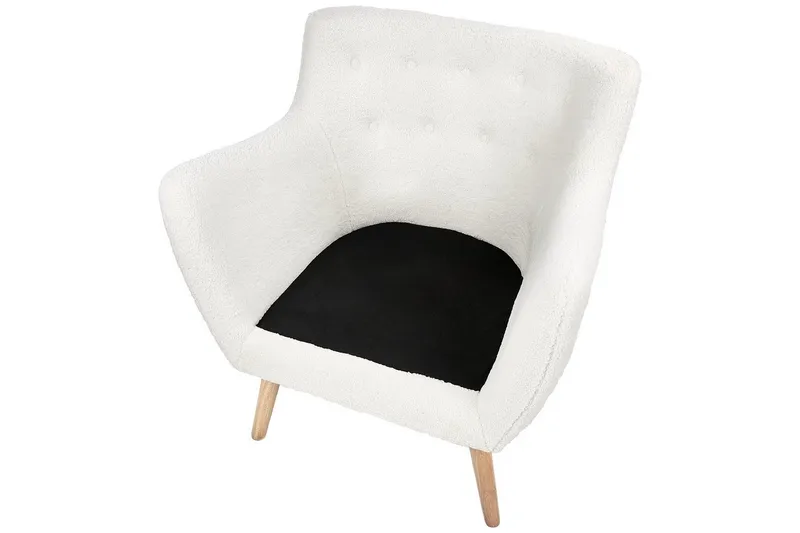 Fåtölj Drammen Vit/ljust trä - Vit/ljust trä - Möbler - Fåtölj & stolar - Fåtölj - Clubfåtölj