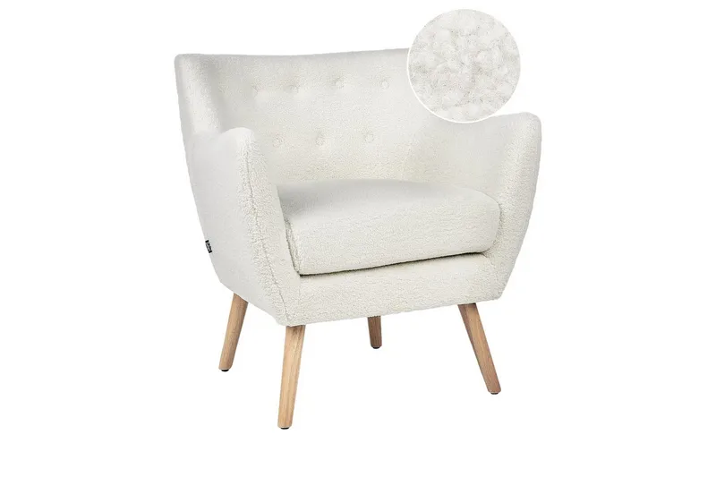 Fåtölj Drammen Vit/ljust trä, Vit/ljust trä