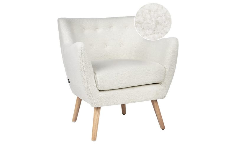 Fåtölj Drammen Vit/ljust trä, Vit/ljust trä