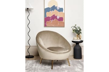 Fåtölj Langa - Beige, guld - Möbler - Fåtölj & stolar - Fåtölj - Howard fåtölj