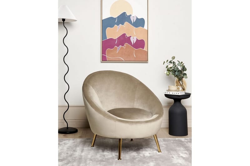 Fåtölj Langa - Beige, guld - Möbler - Fåtölj & stolar - Fåtölj - Howard fåtölj