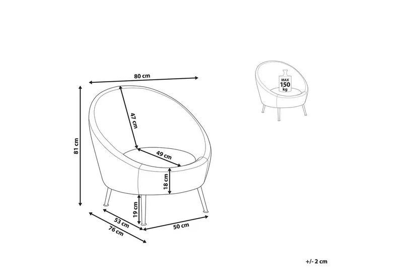 Fåtölj Langa - Vitt, guld - Möbler - Fåtölj & stolar - Fåtölj - Clubfåtölj