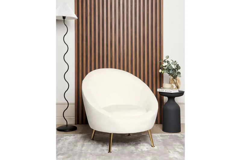Fåtölj Langa - Vitt, guld - Möbler - Fåtölj & stolar - Fåtölj - Howard fåtölj
