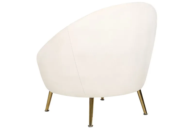 Fåtölj Langa - Vitt, guld - Möbler - Fåtölj & stolar - Fåtölj - Clubfåtölj