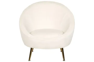 Fåtölj Langa - Vitt, guld - Möbler - Fåtölj & stolar - Fåtölj - Clubfåtölj