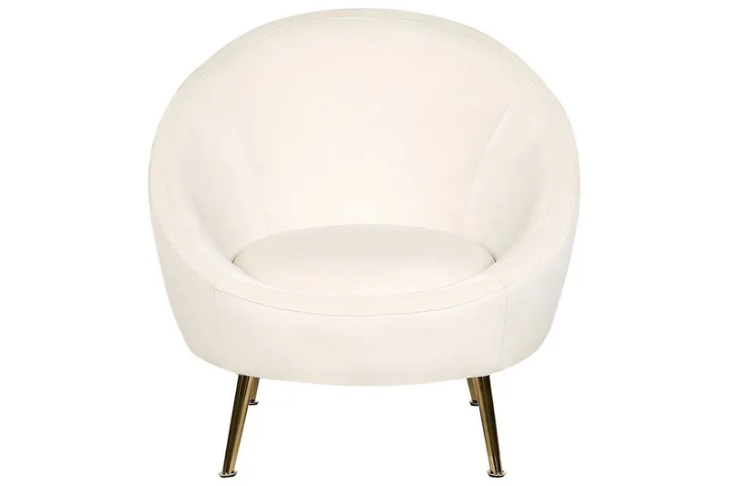 Fåtölj Langa - Vitt, guld - Möbler - Fåtölj & stolar - Fåtölj - Clubfåtölj