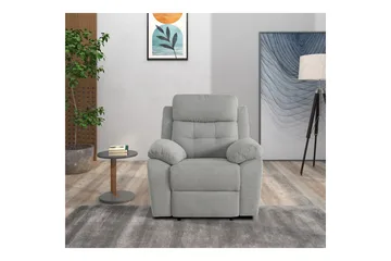 Fåtölj Lannilis Ljusgrå, Tyg/Trä/Metall, Manuell vilstol - Ljusgrå, Tyg/Trä/Metall, Manuell vilstol - Möbler - Fåtölj & stolar - Fåtölj - Biofåtölj & reclinerfåtölj