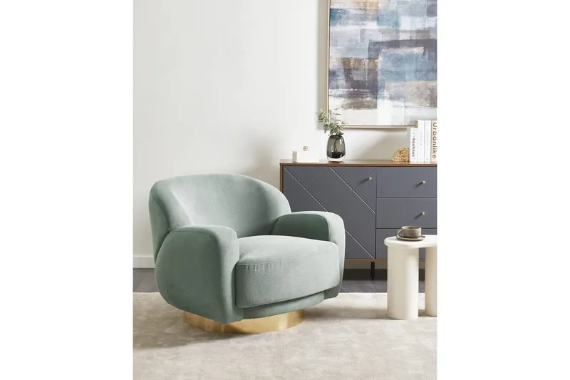 Fåtölj Lejre Grön/guld - Grön/guld - Möbler - Fåtölj & stolar - Fåtölj - Clubfåtölj