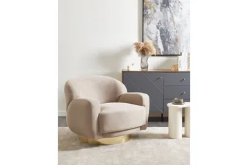 Fåtölj Lejre Taupe/guld - Taupe/guld - Möbler - Fåtölj & stolar - Fåtölj - Clubfåtölj