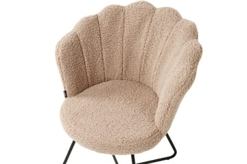 Fåtölj Lovelock - Beige, svart/Bouclé - Möbler - Fåtölj & stolar - Fåtölj - Fåtölj utan armstöd