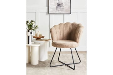 Fåtölj Lovelock - Beige, svart/Bouclé - Möbler - Fåtölj & stolar - Fåtölj - Fåtölj utan armstöd