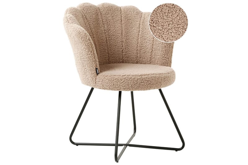 Fåtölj Lovelock - Beige, svart/Bouclé - Möbler - Fåtölj & stolar - Fåtölj - Fåtölj utan armstöd