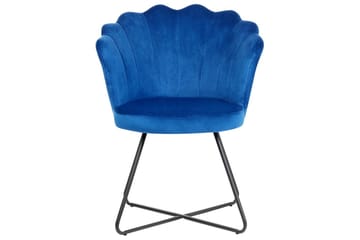 Fåtölj Lovelock - Blå, Svart/Sammet - Möbler - Fåtölj & stolar - Fåtölj - Fåtölj utan armstöd
