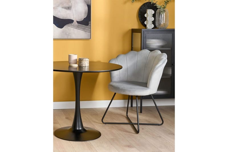 Fåtölj Lovelock - Grå, svart/Sammet - Möbler - Fåtölj & stolar - Fåtölj - Fåtölj utan armstöd