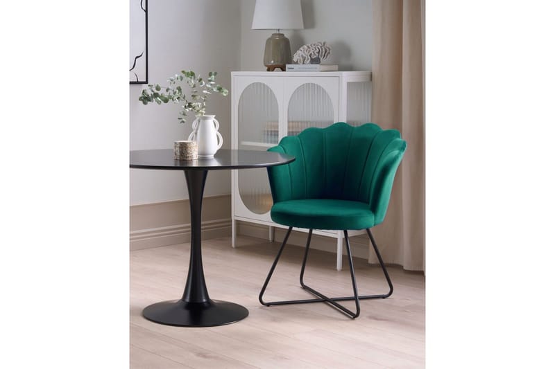 Fåtölj Lovelock - Grön, Svart/Sammet - Möbler - Fåtölj & stolar - Fåtölj - Fåtölj utan armstöd
