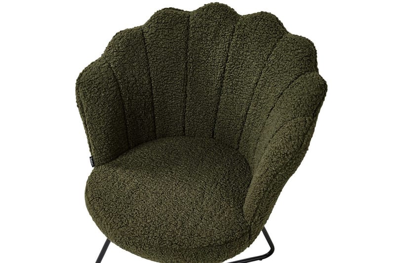 Fåtölj Lovelock - Mörkgrön, Svart/Bouclé - Möbler - Fåtölj & stolar - Fåtölj - Fåtölj utan armstöd