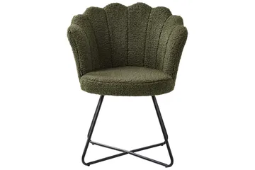 Fåtölj Lovelock - Mörkgrön, Svart/Bouclé - Möbler - Fåtölj & stolar - Fåtölj - Fåtölj utan armstöd