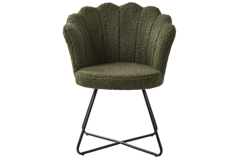 Fåtölj Lovelock - Mörkgrön, Svart/Bouclé - Möbler - Fåtölj & stolar - Fåtölj - Fåtölj utan armstöd