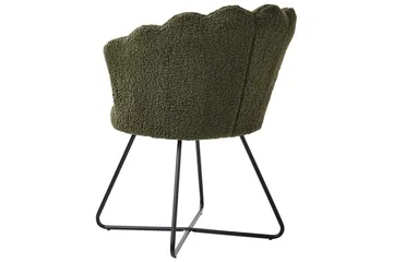 Fåtölj Lovelock - Mörkgrön, Svart/Bouclé - Möbler - Fåtölj & stolar - Fåtölj - Fåtölj utan armstöd
