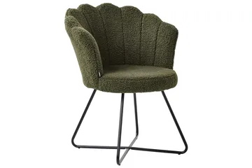 Fåtölj Lovelock - Mörkgrön, Svart/Bouclé - Möbler - Fåtölj & stolar - Fåtölj - Fåtölj utan armstöd