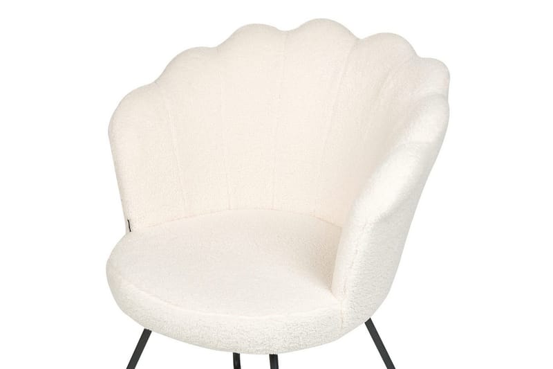 Fåtölj Lovelock - Vit, Svart/Bouclé - Möbler - Fåtölj & stolar - Fåtölj - Fåtölj utan armstöd