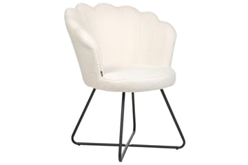 Fåtölj Lovelock - Vit, Svart/Bouclé - Möbler - Fåtölj & stolar - Fåtölj - Fåtölj utan armstöd