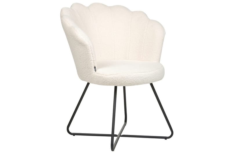 Fåtölj Lovelock - Vit, Svart/Bouclé - Möbler - Fåtölj & stolar - Fåtölj - Fåtölj utan armstöd