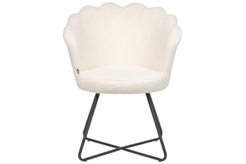 Fåtölj Lovelock - Vit, Svart/Bouclé - Möbler - Fåtölj & stolar - Fåtölj - Fåtölj utan armstöd