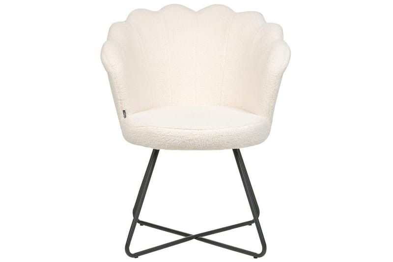 Fåtölj Lovelock - Vit, Svart/Bouclé - Möbler - Fåtölj & stolar - Fåtölj - Fåtölj utan armstöd