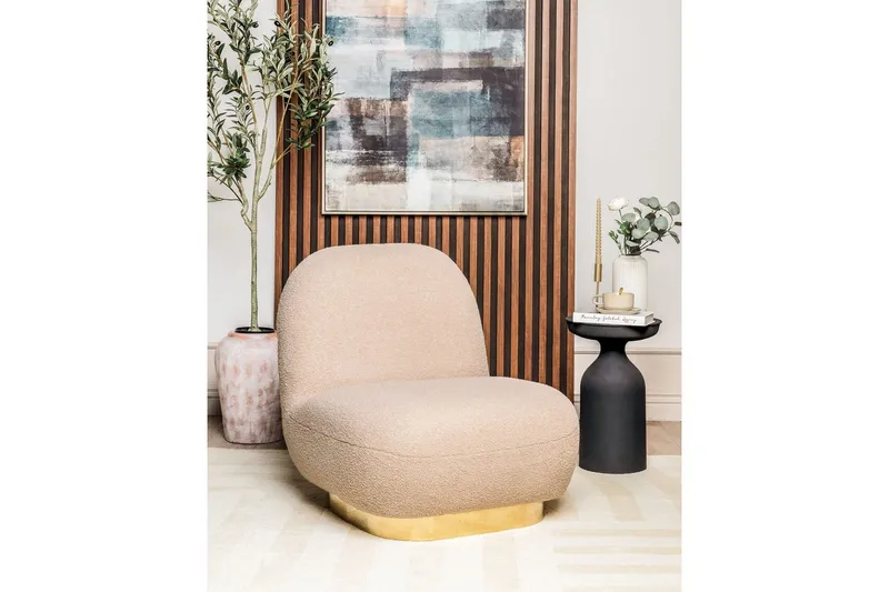 Fåtölj Loviisa - Beige/guld - Möbler - Fåtölj & stolar - Fåtölj - Fåtölj utan armstöd