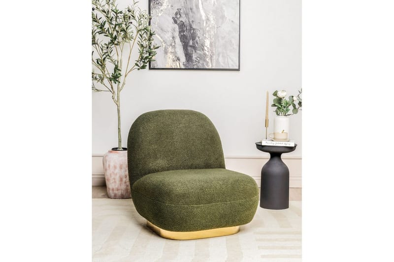 Fåtölj Loviisa - Grönt, guld - Möbler - Fåtölj & stolar - Fåtölj - Fåtölj utan armstöd