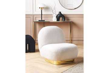 Fåtölj Loviisa - Vitt, guld - Möbler - Fåtölj & stolar - Fåtölj - Fåtölj utan armstöd