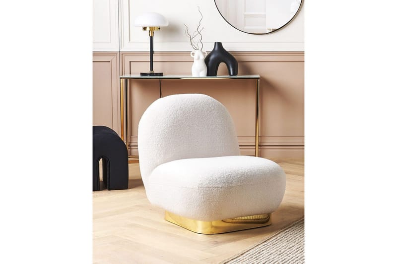 Fåtölj Loviisa - Vitt, guld - Möbler - Fåtölj & stolar - Fåtölj - Fåtölj utan armstöd