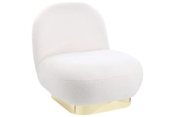 Fåtölj Loviisa - Vitt, guld - Möbler - Fåtölj & stolar - Fåtölj - Fåtölj utan armstöd